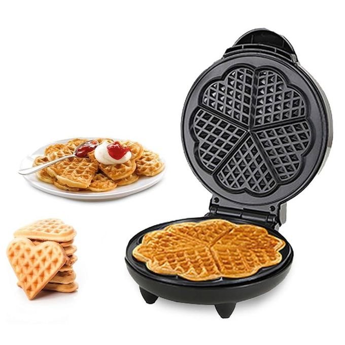 Hoffmans Waffle Maker With Mini Heart-Shaped Waffles Grill -Black.