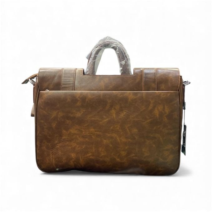 15.5" Mont Blanc Leather Laptop Briefcase Bag  - Coffee Brown