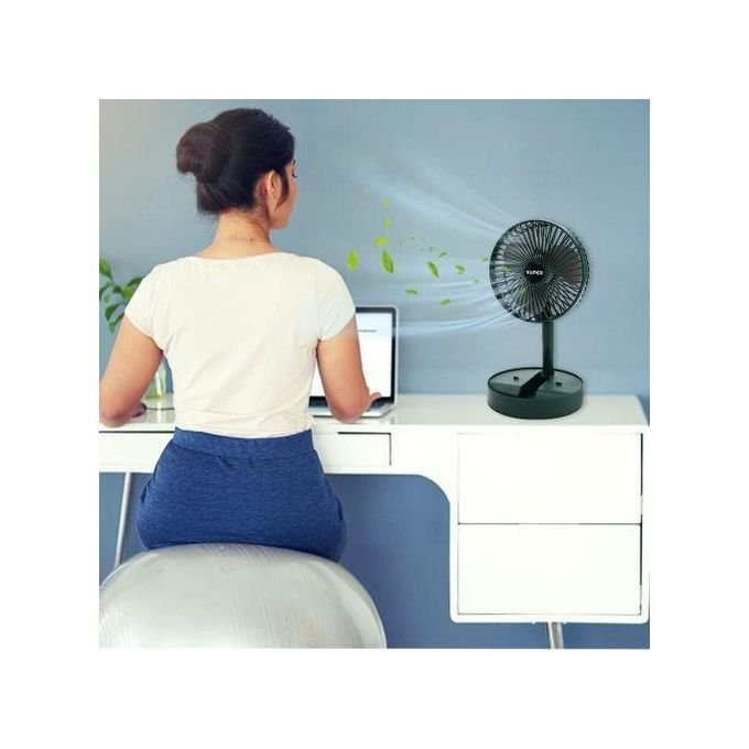Portable Telescopic Desk and Floor Fan - Multicolor