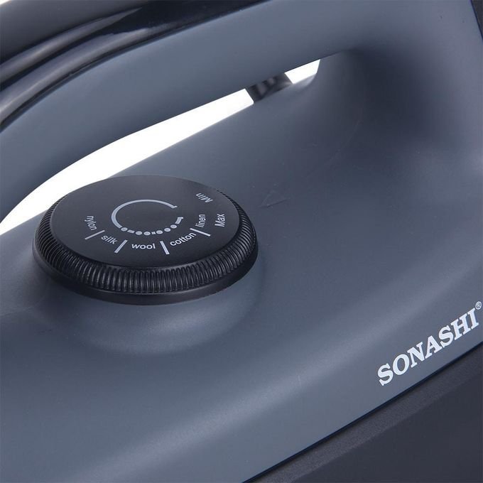 Sonashi Heavy Duty Iron with Golden Ceramic Coated Soleplate, Easy Temperature Settings with Thermostat Control, Power-On Indicator, Suitable for All Kinds of Fabric SHI-6021 -Multicolor