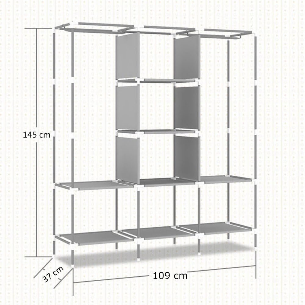 3 Column Steel Cloth Wardrobe – Not Assembled, Multicolor