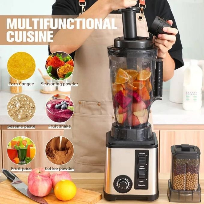 3 Liters Electric Plastic Commercial Blender with Big & Small Jar – Multicolour