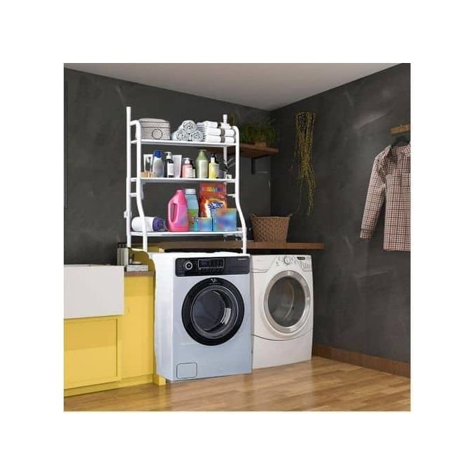 Metal Washing Machine Shelf Organizer – 3-Layer Space-Saving Rack