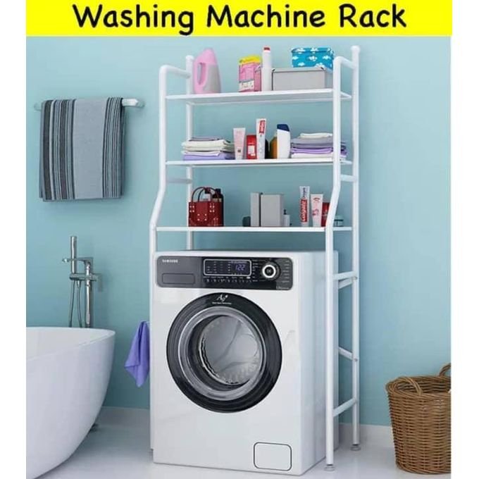Metal Washing Machine Shelf Organizer – 3-Layer Space-Saving Rack