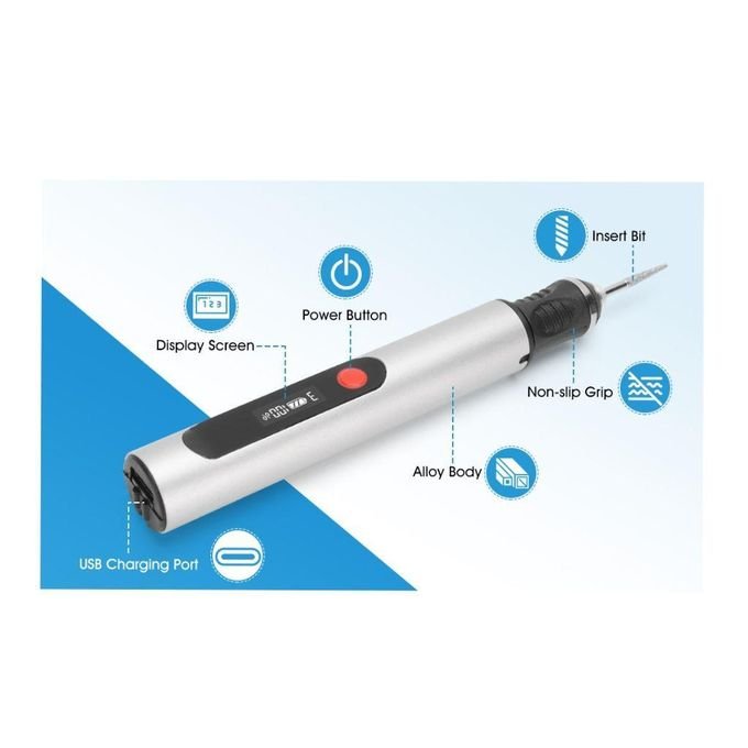 Rechargeable 30-in-1 Engraving Pen Kit – Rotary Tool for Wood, Glass, Metal, Plastic & Leather