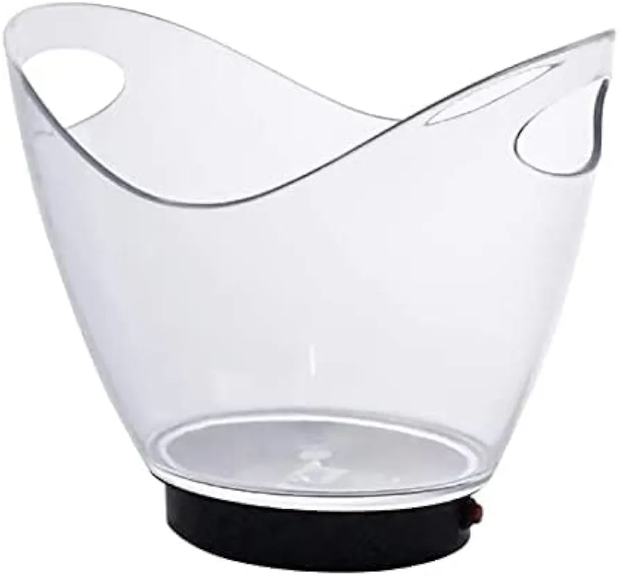 Refrigerated Transparent Ice Bucket，Colorful LED Light Gradient Ice Buckets Bar Wine