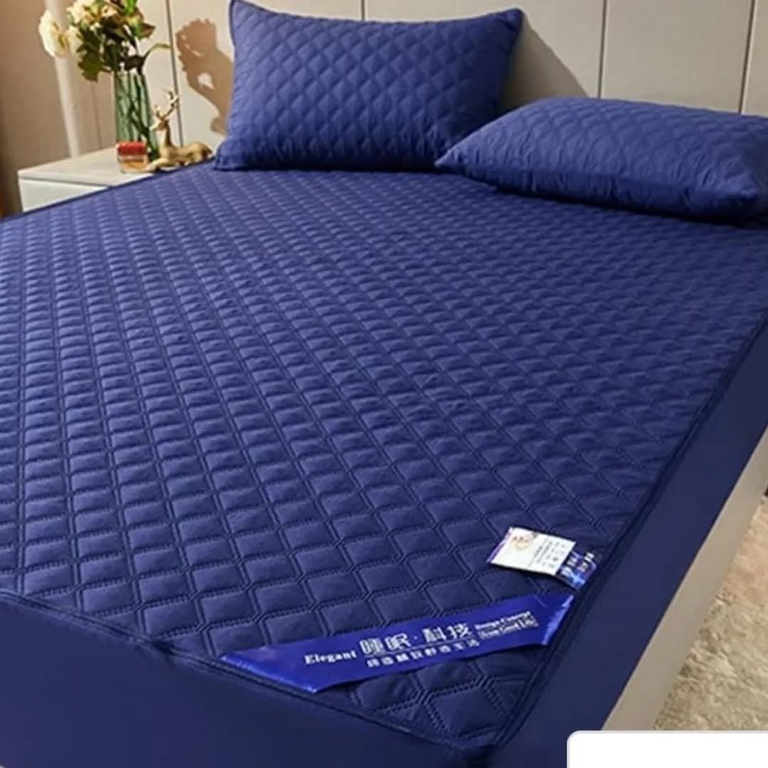 6*6 Quilted Water Proof Mattress Protector- Navy blue