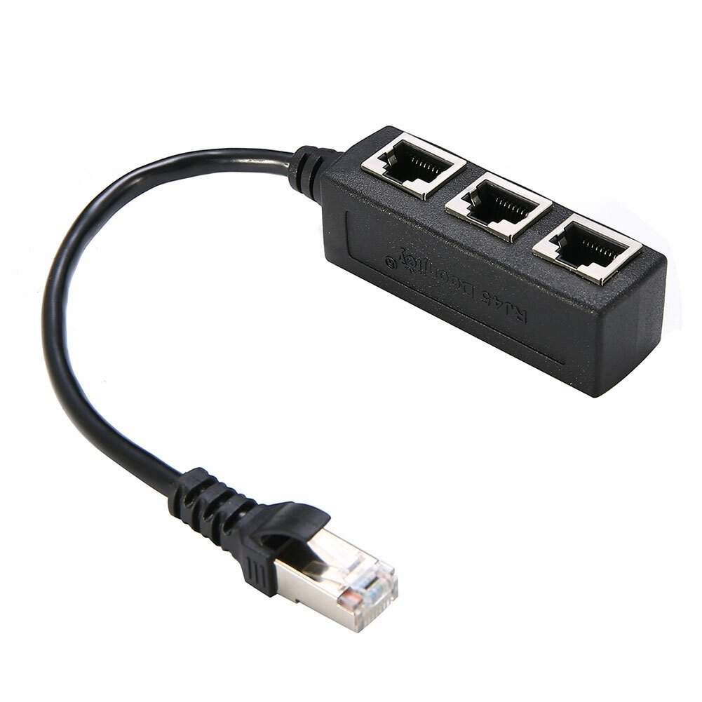 RJ45 Network Splitter Adapter -Black