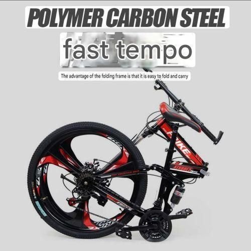 26Inch 6 Speed Folding Mountain Cross Country Bike, Dual Shock Absorption Bike