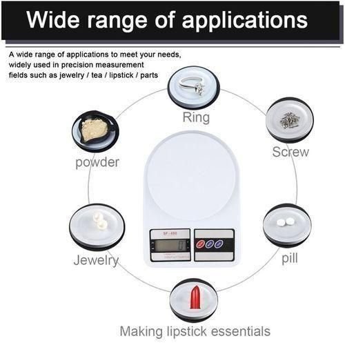 10000g LCD Digital Kitchen Tool Food Weighing Scales -White