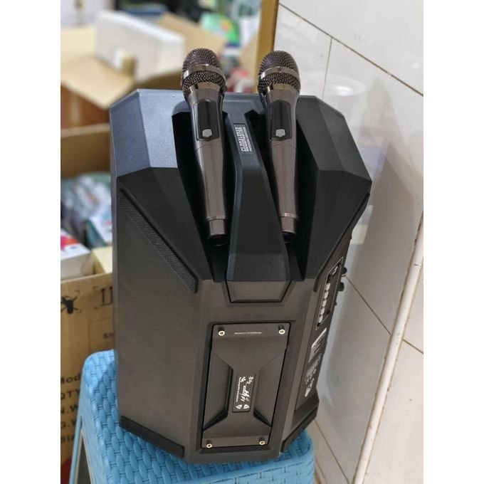 Global star Rechargeable Portable Wireless Amplified Speaker  For Street Preaching Campaigns Advertising Mic Guitar Usb Ports And Knobs For Adjusting Good Bass Treble Echo - Multicolor