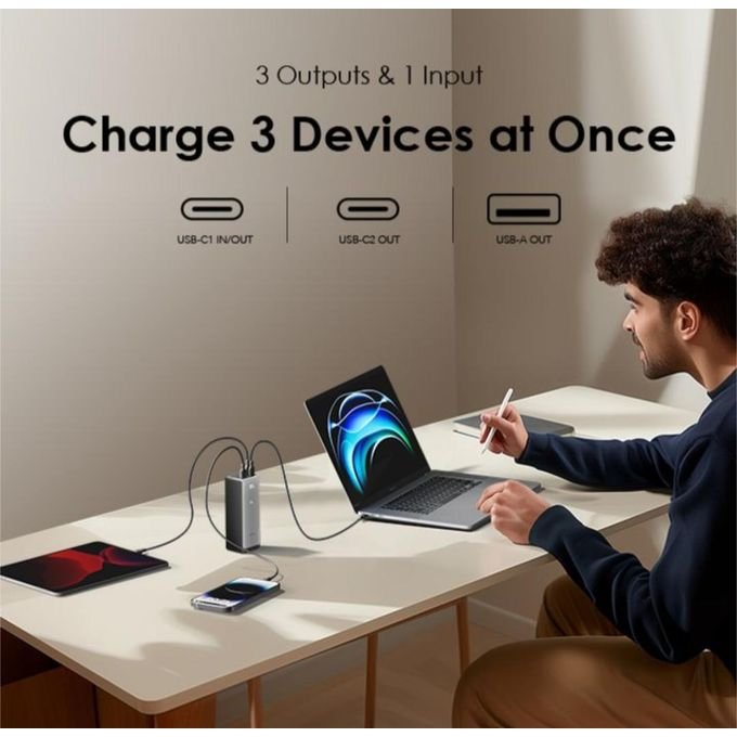 Oraimo PowerJet 27600mAh 130W Fast Charging Power Bank for Laptops & Smartphones