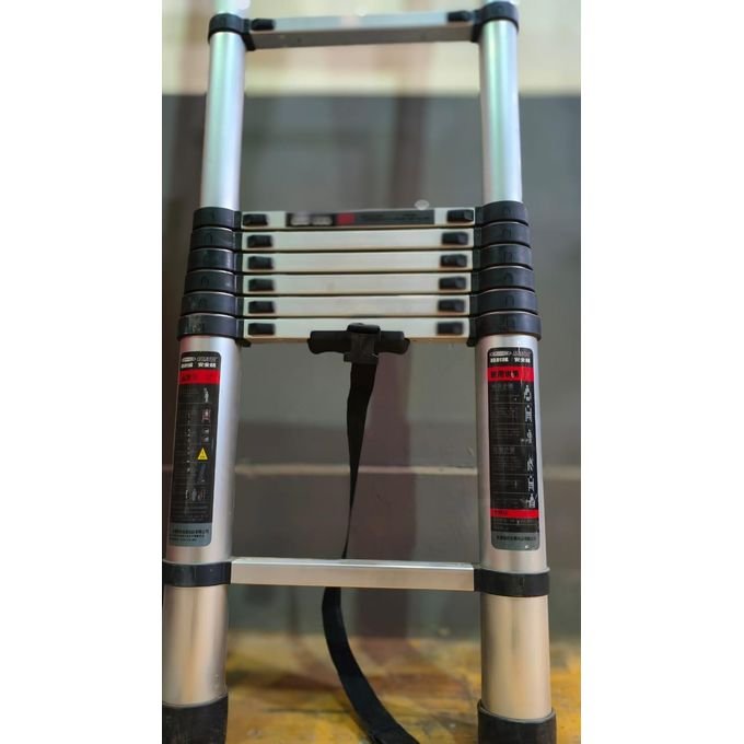 2.6m Heavy-Duty Aluminum Single Telescopic Ladder -Silver