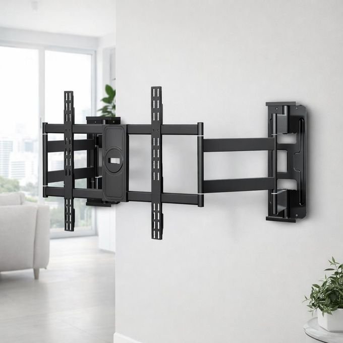 Heavy Duty Full Motion TV Wall Mount 75–100 Inches – Strong Adjustable TV Bracket – Black