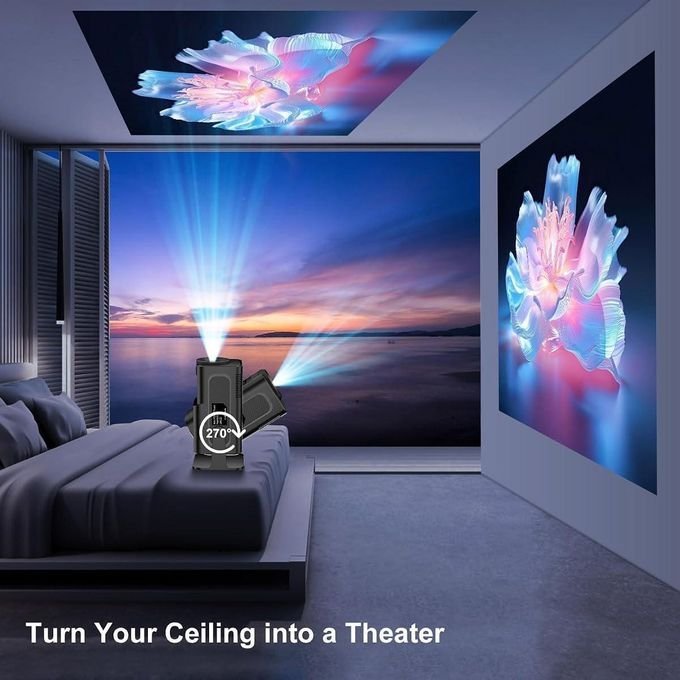 HY320 Mini Portable Projector – 5G WiFi Smart Home Theater Projector – Black