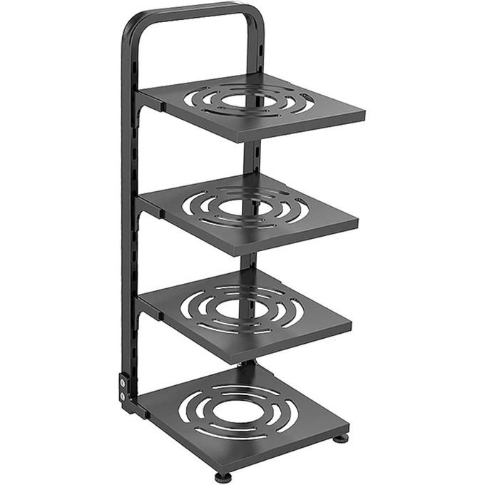 4-Tier Adjustable Pots & Pans Organizer Rack – Snap-On Kitchen Cabinet & Under Sink Storage