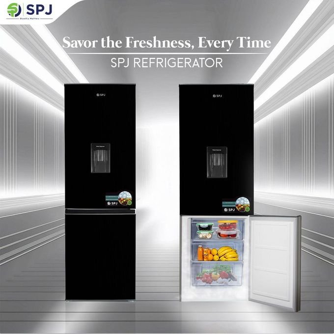 SPJ 429 Litres Double Door Refrigerator - Black