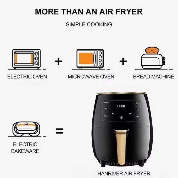 Pixel Airfryer 6L Oil Free Air fryer - Silver