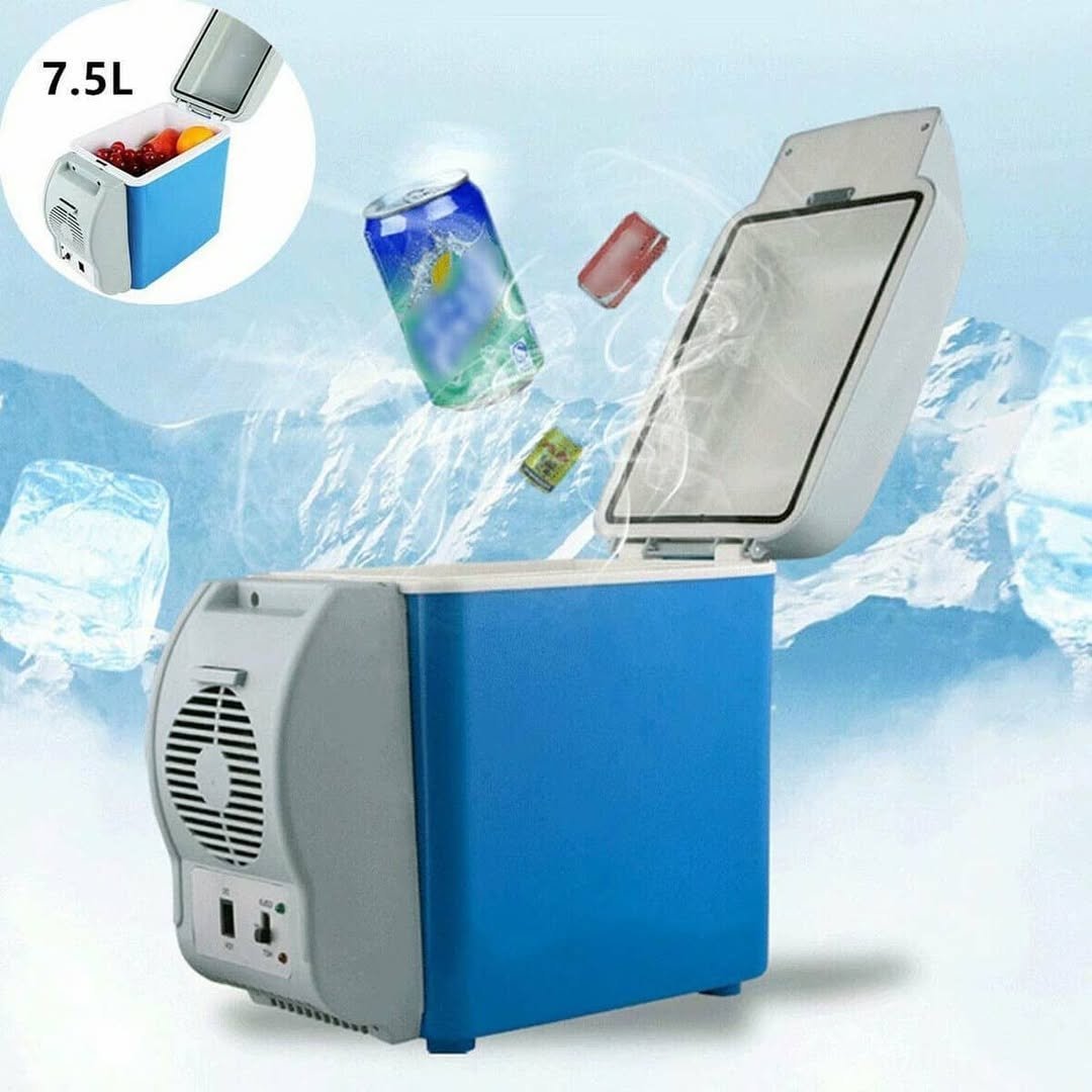 7.5L Mini Portable Car Refrigerator - Blue And White