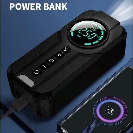 Car Jump Starter & Portable Air Compressor with LED Flashlight and USB-C Fast Charging