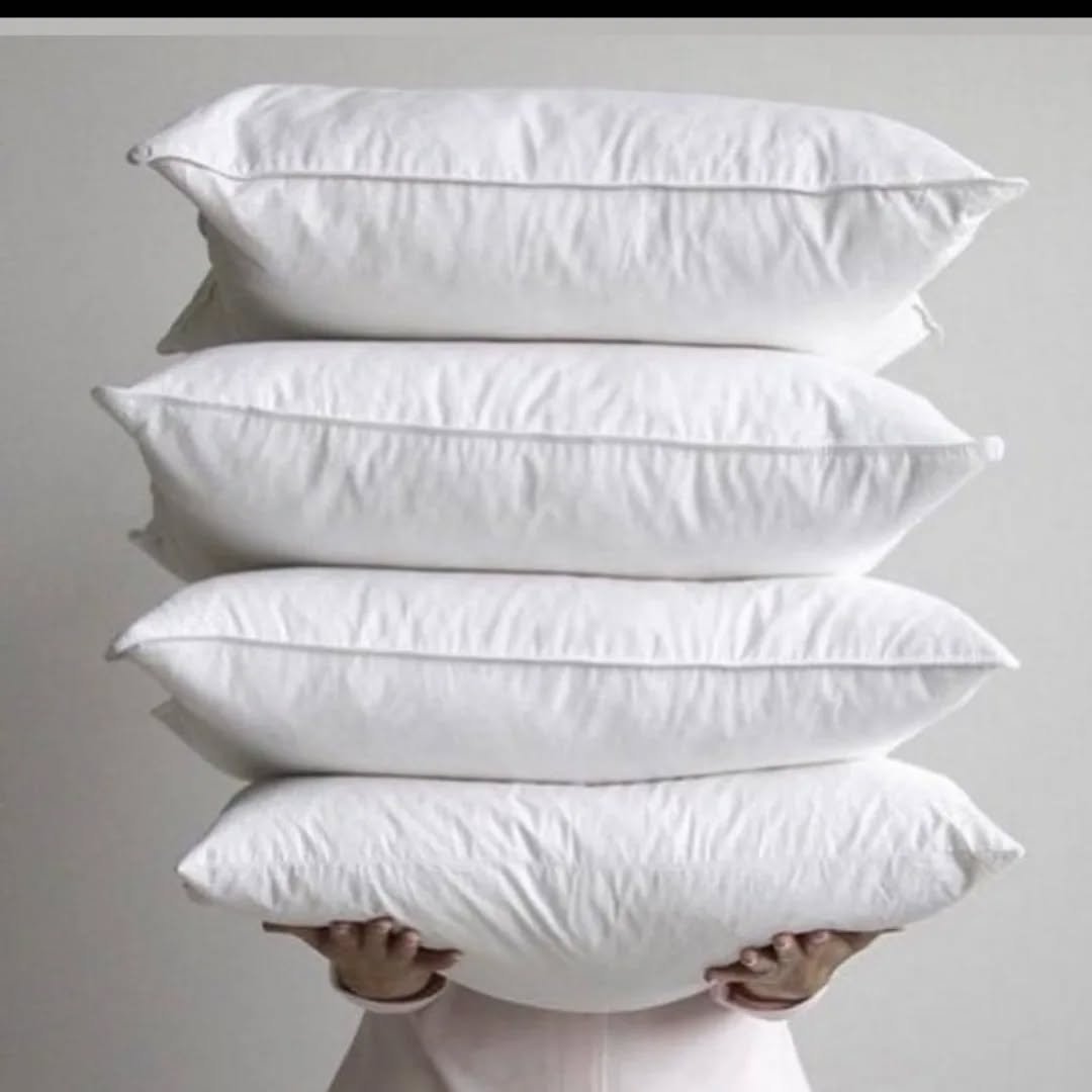 4pcs Fibre Pillows Big Size  - White