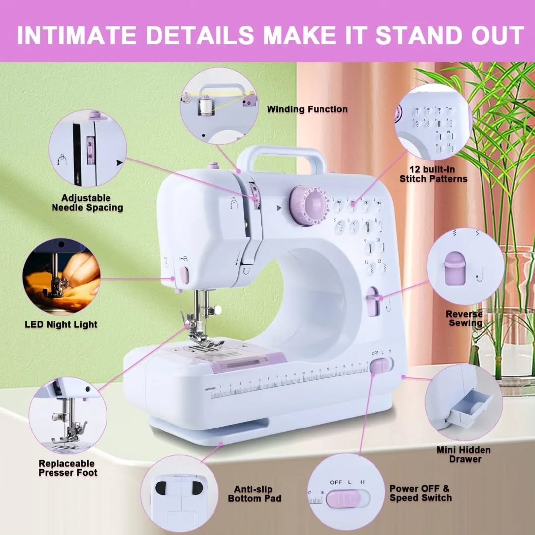 Portable mini electric sewing machine