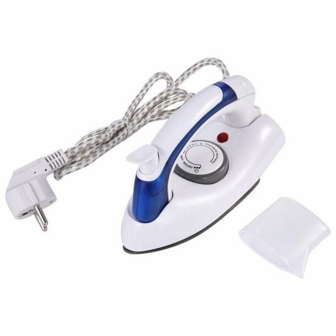 Mini Foldable Travel Steam Flat Iron Box – White & Blue