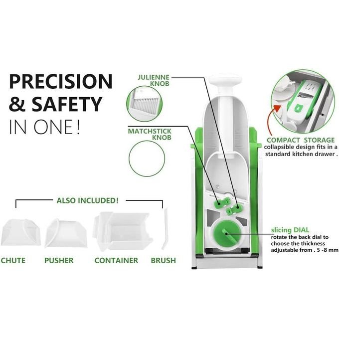 All In 1 Multi-Purpose Mandoline Slicer, Chopper, Dicer Ideal For Vegetable & Fruits Chopper Cutter With Stainless Steel Blade