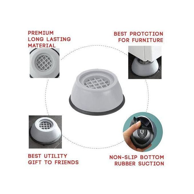 Refrigerator Stand, Washing Machine Pads, Anti Vibration Pads, Furniture Base Stand, Fridge Stands - Grey ,Black