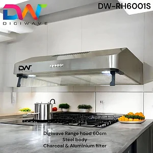 60cm Digiwave Chimney hood Extractor Range Hood - Silver