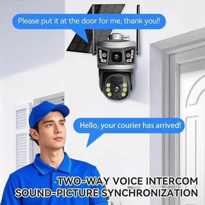4G Solar Powered CCTV Camera, Full HD 6MP with Night Vision, Motion - White