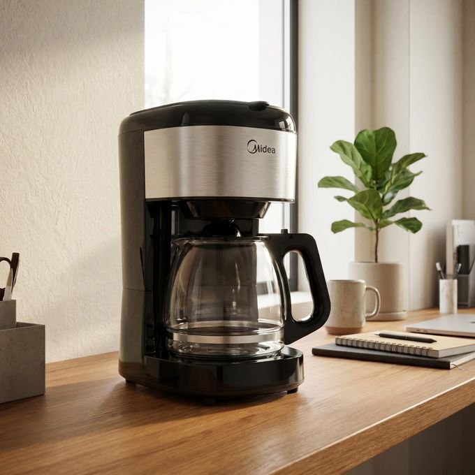 Midea 1.5L 12-Cup, Touchscreen, Drip Coffee Maker - Black