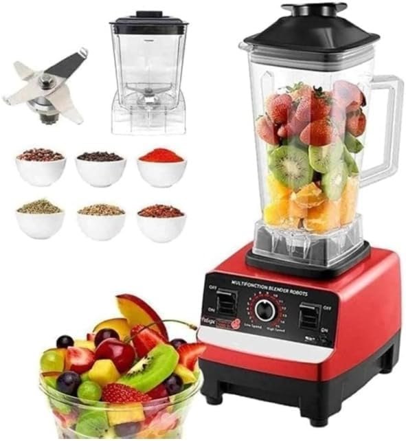 4500W Commercial Juicer Mixer – 2-in-1 Blender & Grinder with Stainless Steel Blades