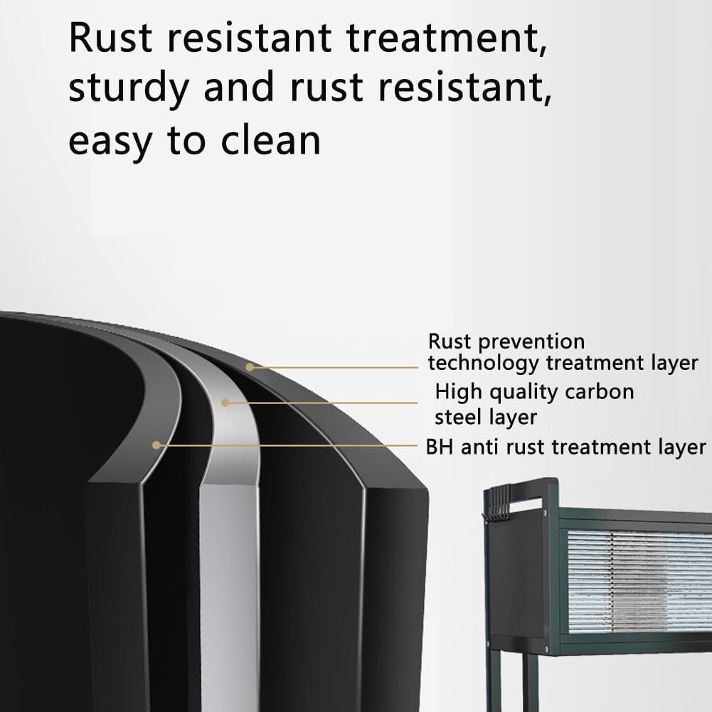 Heavy Duty 3-Tier Over the Sink Dish Drying Rack with Dust-Proof Cabinet – Black