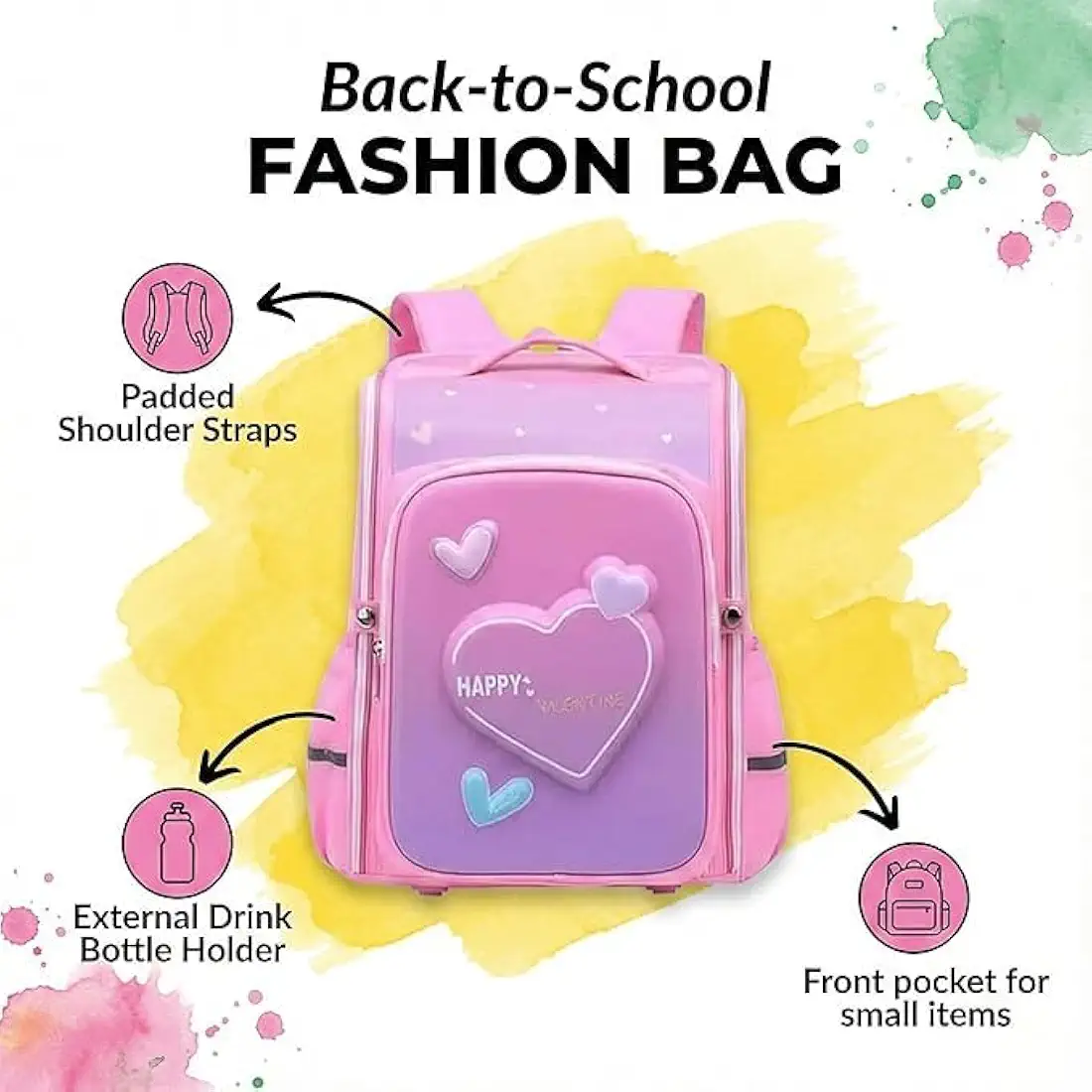 Backpack for 5-12 Years Girl Stylish Durable Water-Resistant Backpack  School Bags