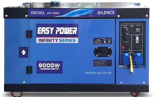 Easy Power 9 kVA Key Start Single Phase Diesel Generator For Power Backup, Outdoor and Residencial Use With key Start, Voltmeter, And Breaker