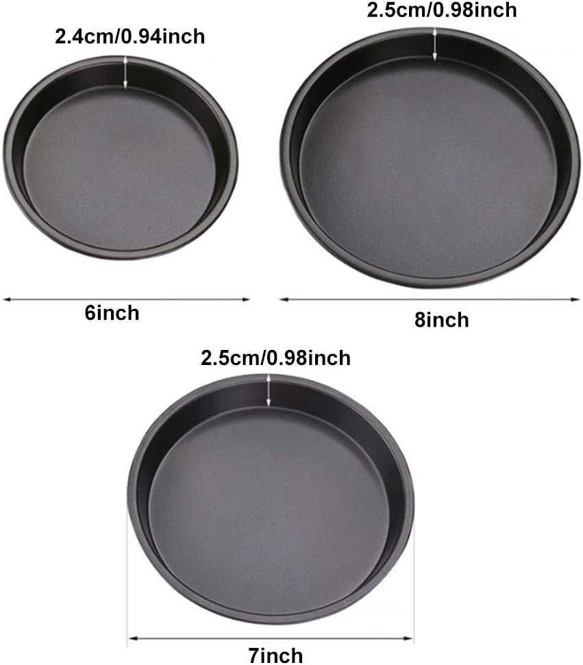 3Pcs Steel Non-Stick Pizza Bakeware Set – Round Deep Dish Pizza Pans
