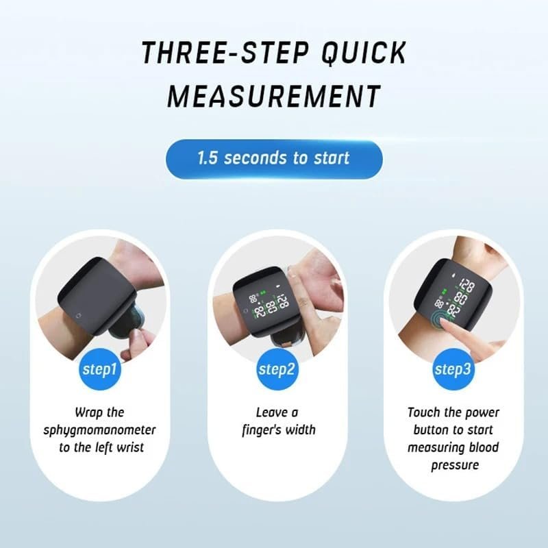 Rechargeable Wrist Blood Pressure Monitor with LCD Display and Voice