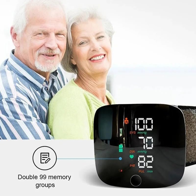 Rechargeable Wrist Blood Pressure Monitor with LCD Display and Voice