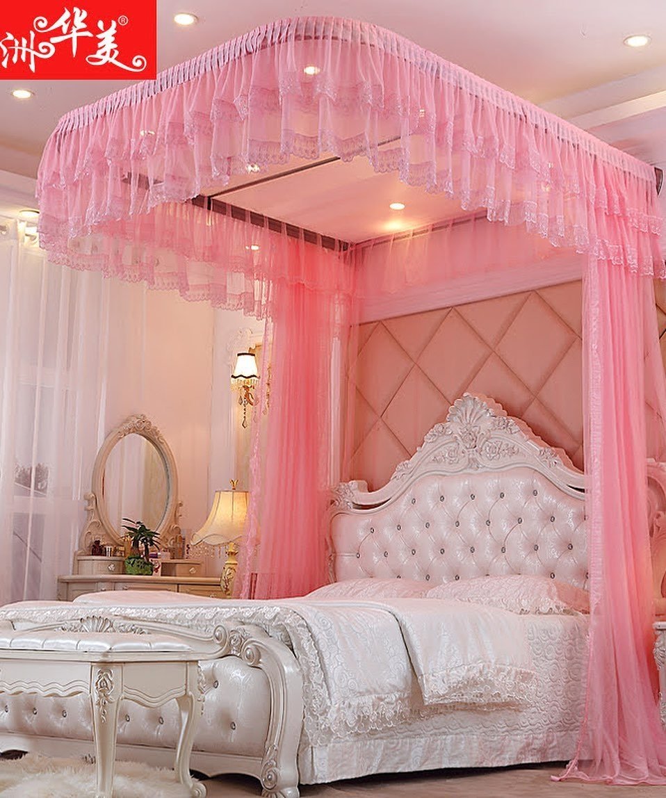 6x6 Wall mounted Mosquito Net- Pink