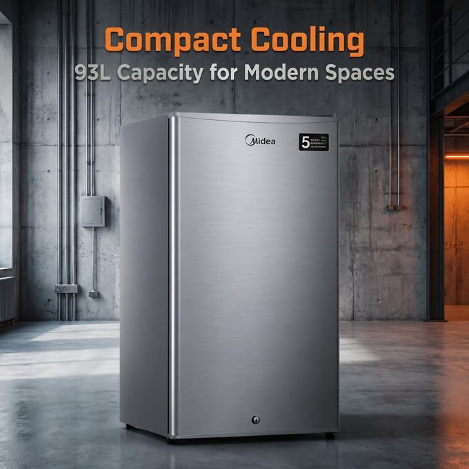 Midea 120L Gross 93L Net Single Door Refrigerator – Silver