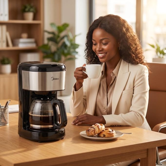 Midea 1.5L 12-Cup, Touchscreen, Drip Coffee Maker - Black