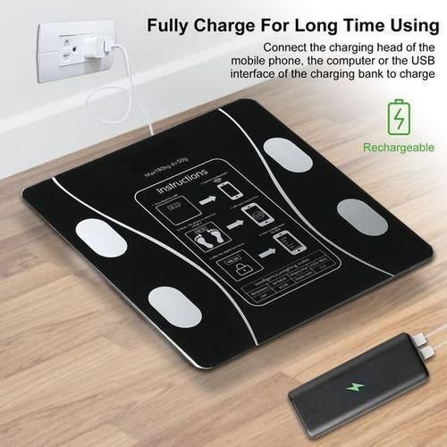 Intelligent Smart Weighing Scales BMI Body Fat Scale-Black