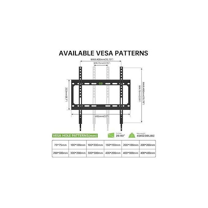 Universal Flat Screen TV Wall Mount 26–63 Inch – Strong Fixed Bracket