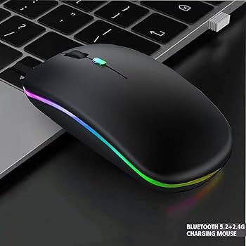 2.4G Wireless Rechargeable Mouse with Colourful Light - Multicolor