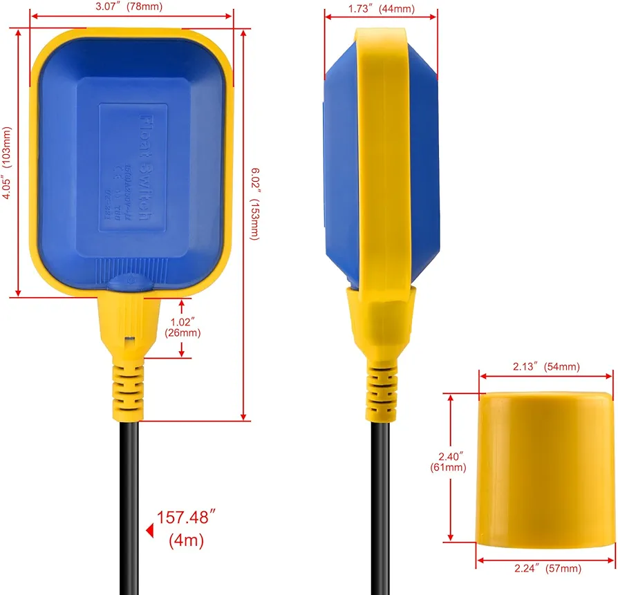 Float Switch 2M Cable Water Level Controller For Water Tank