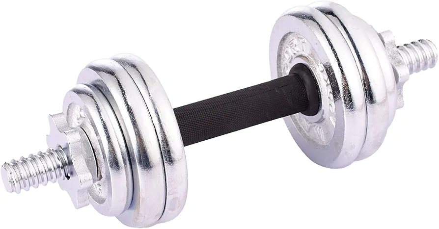 20KG Plated Adjustable Dumbbell/ Dumbells Set-Silver