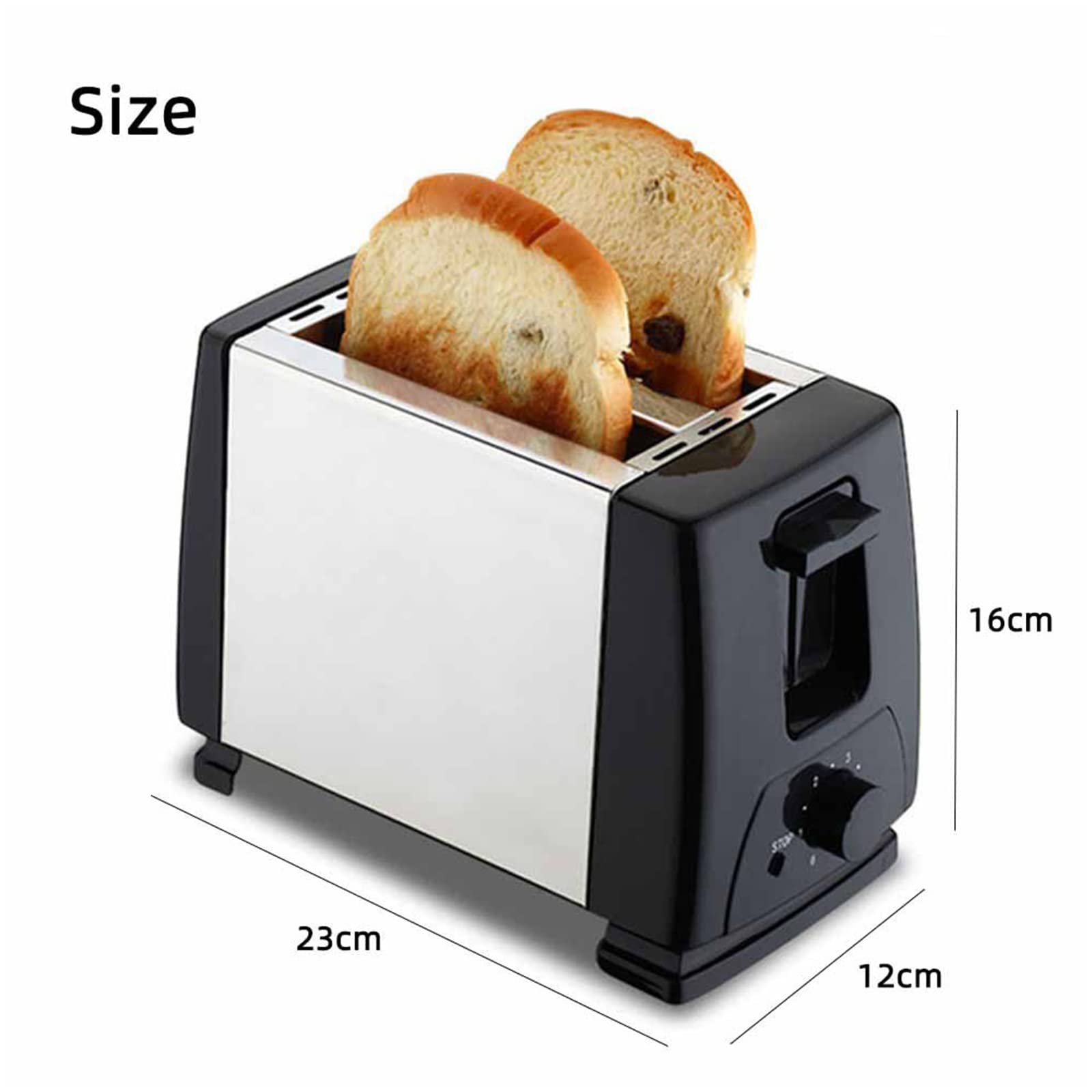 Hoffmans HM-8002. 2 Slice Electric Bread Toaster - Silver, Black