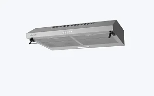 60cm Built-In Kitchen Hood Stainless Steel, Push Button, 3 Speeds, LED Light, Carbon Filter