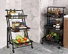 3 Tier Trolley Stall Folding Portable Kitchen Storage Rack Metal Stand